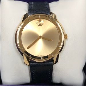 Movado Bold Gold dial Blue strap